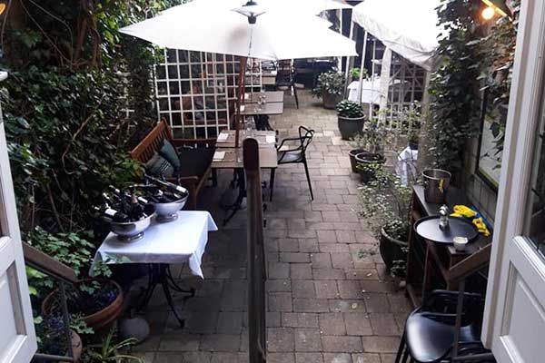 Restaurant with garden in the city center of Amsterdam